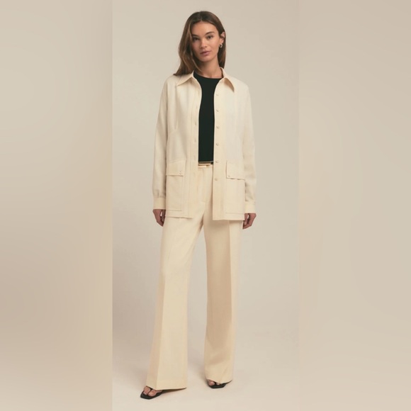 New Favorite Daughter THE NORA SHIRT JACKET Sz: Small Vanilla $268.00 msrp